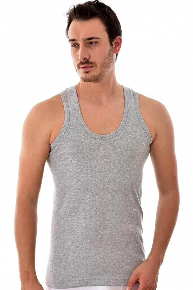 Seher Yıldızı Men's Classic Colored Strap Undershirt - 6 Pieces