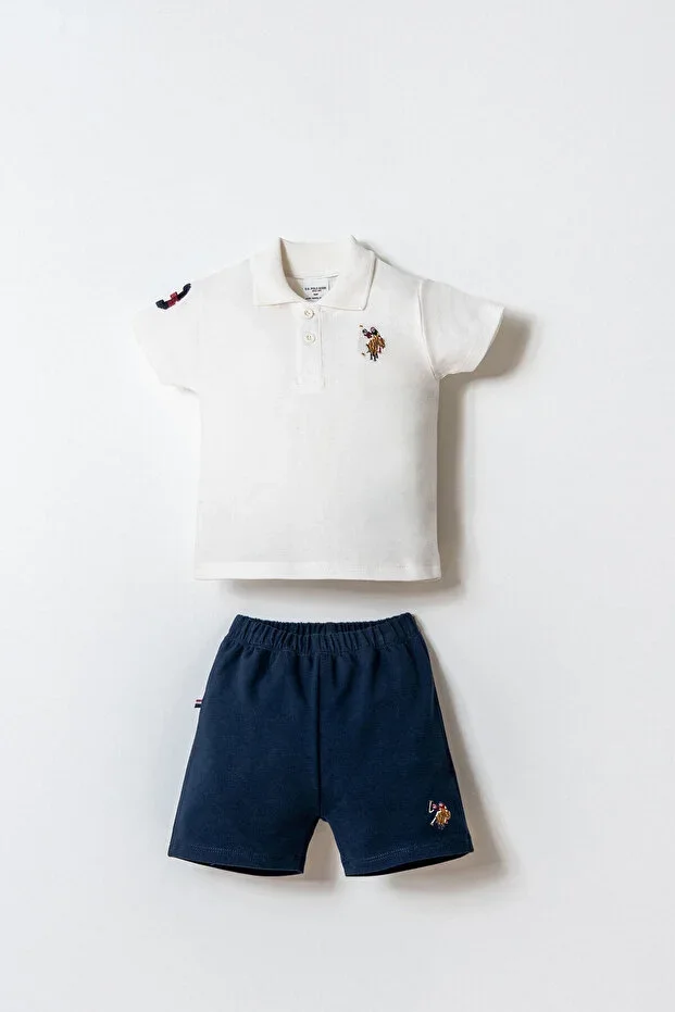 Baby Boys White Shorts Set