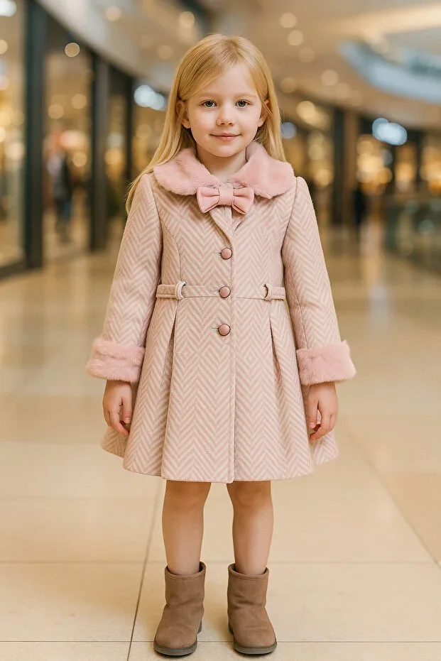 GIRLS' WOOL COAT DRESS SET