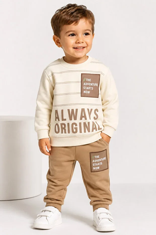 Boys' Top and Bottom All-Season Tracksuit Set