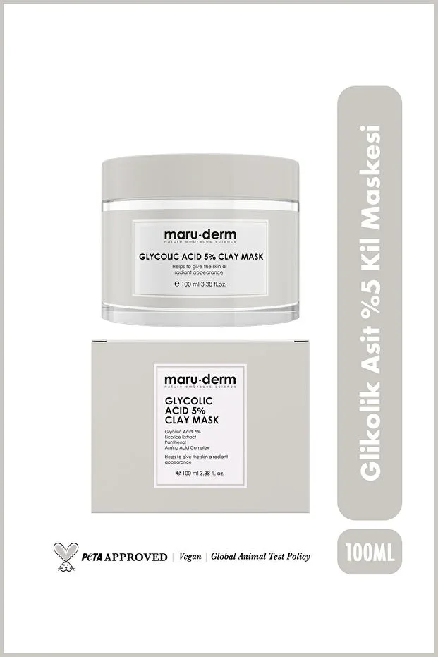 Glycolic Acid 5% Pore Purifying and Skin Tone Equalizing Clay Mask 100 ML | Vegan