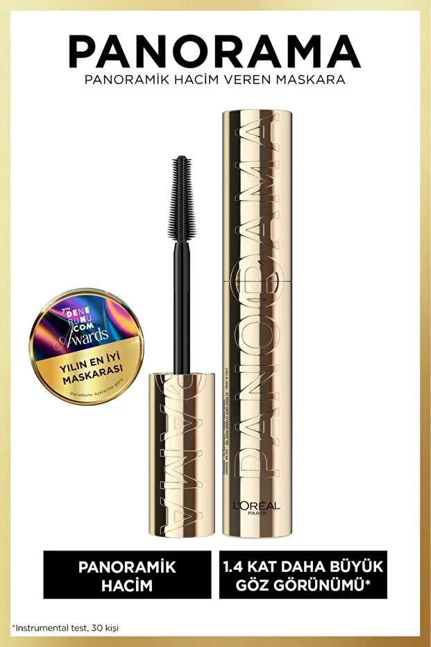 L'Oreal Paris Panorama Volumizing Mascara Black, Eyes Appearing 1.4x Bigger, Panoramic Volume