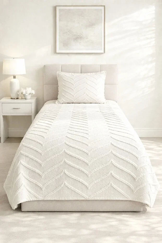 Bohem Arlinageo Single Duvet Cover Set 180x250 - ECRU -