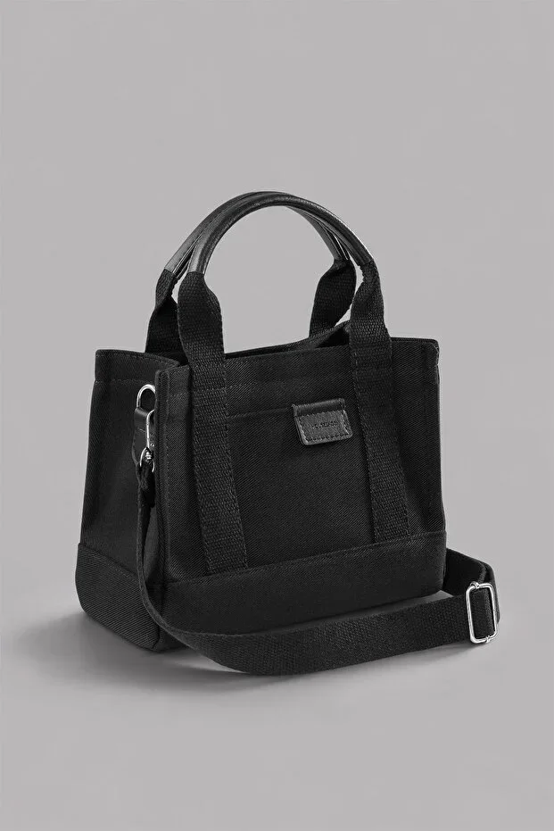 Women's Black Canvas Tote Bag 232
