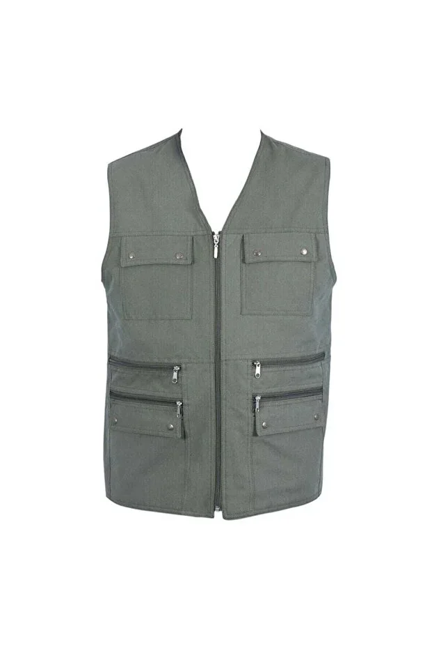 MEN'S MULTI-POCKET LINEN HUNTER VEST