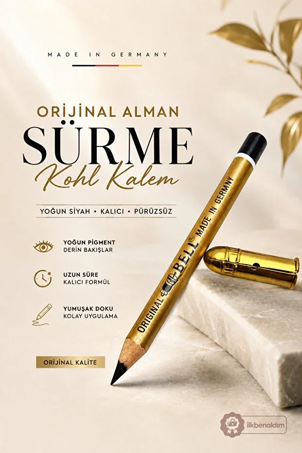 İlkbenaldim Original German Kohl Eyeliner Made in Germany Black Eye Kajal Pencil Long-lasting Kohl Pencil