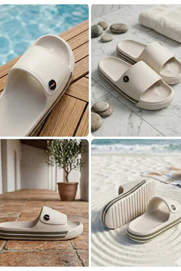 Men's Slippers Lightweight Flexible Wide Non-slip Sole Casual Bathroom Beach Outdoor Comfortable Summer Slippers