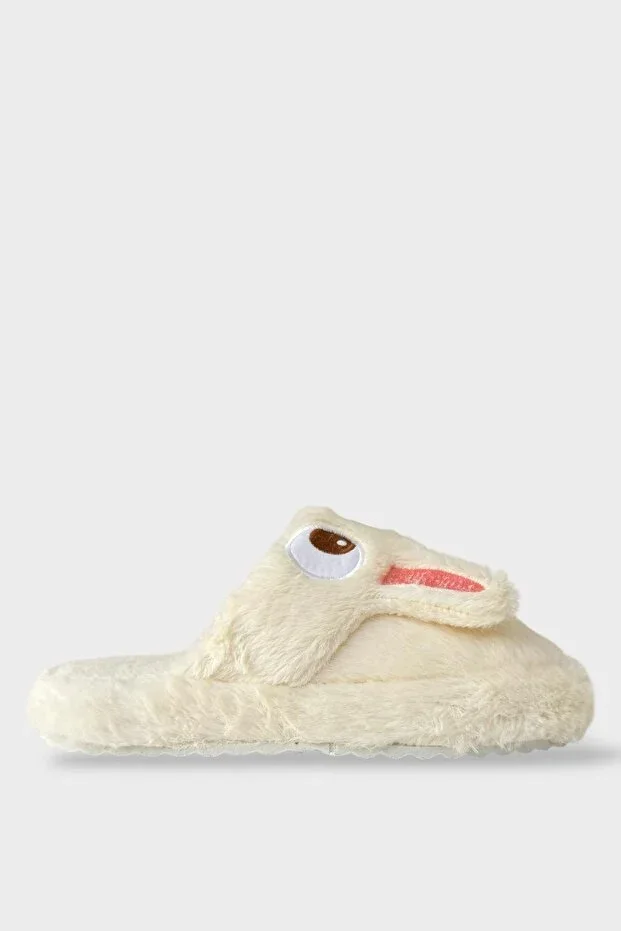 Women's Winter Rabbit Figure Non-Slip Sole House Slipper Panduf WHITE
