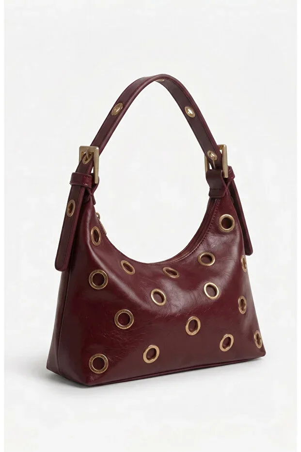 Stelle Gold Ringed Hobo Shoulder Bag Vegan Leather Women's Bag
