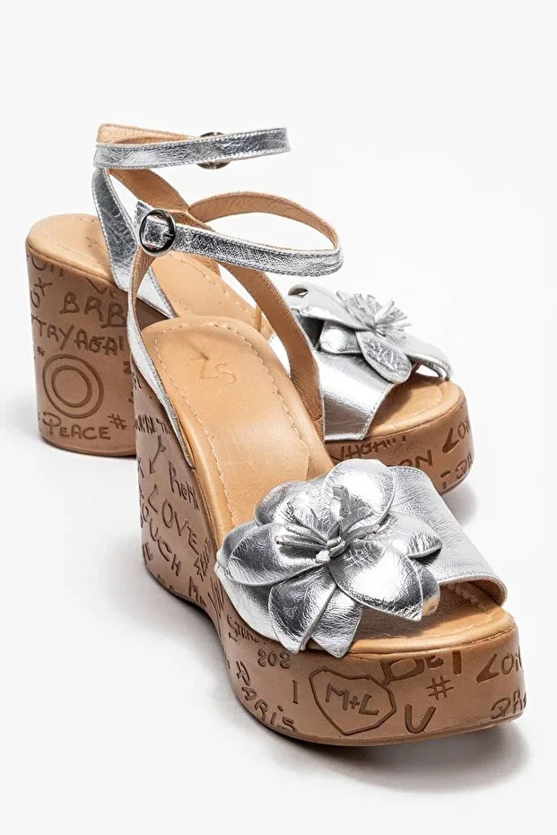 Harold Women's Genuine Leather Wedge Sandal Lame