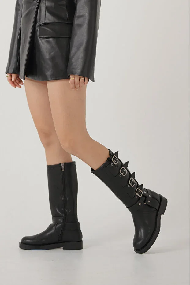 Motorcycle Zipper Women's Boots
