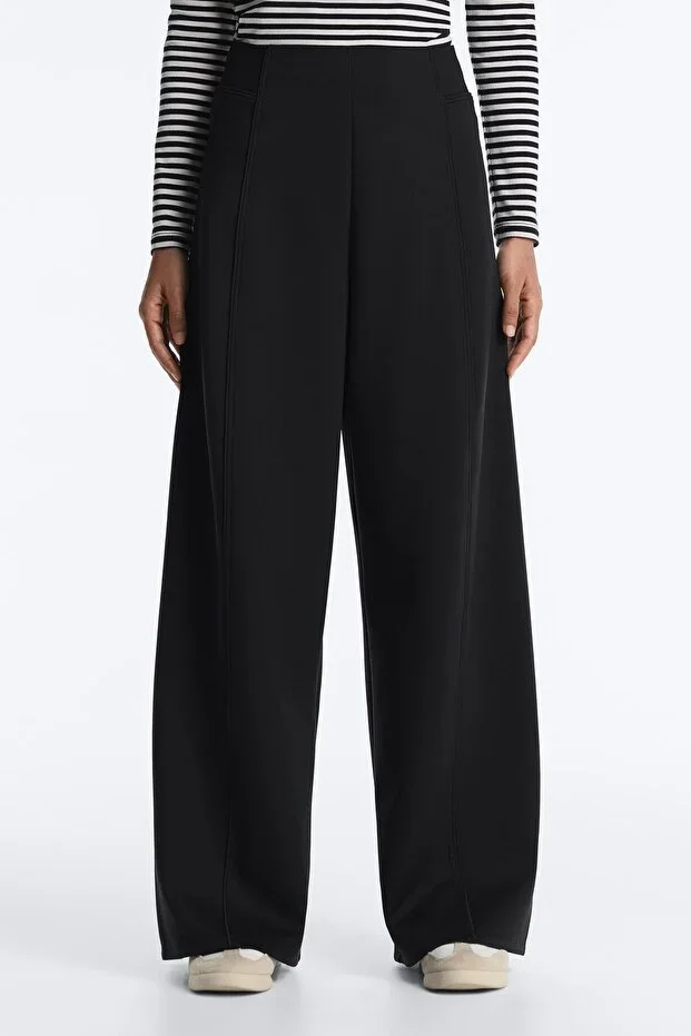 Oysho High rise wide leg pants with neoprene look