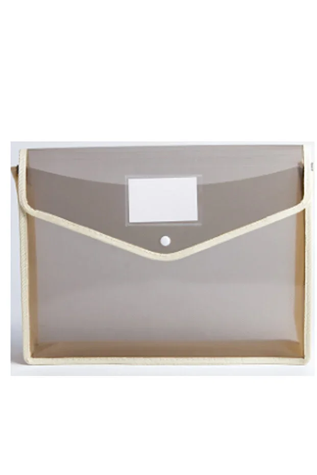 A3 Document File, PP Gusset Bag 1 pc cream