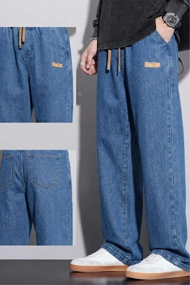 Reax Rayn Elastic Waistband Drawstring Straight Leg Relaxed Fit Men's Jeans