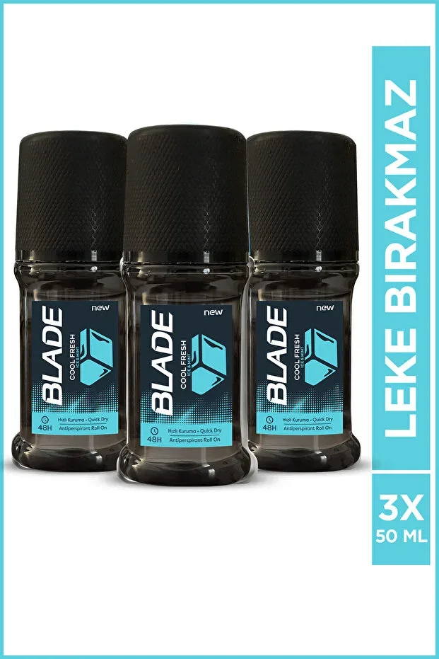 Cool Fresh Men's Roll On 3x50 ml Stain-Free