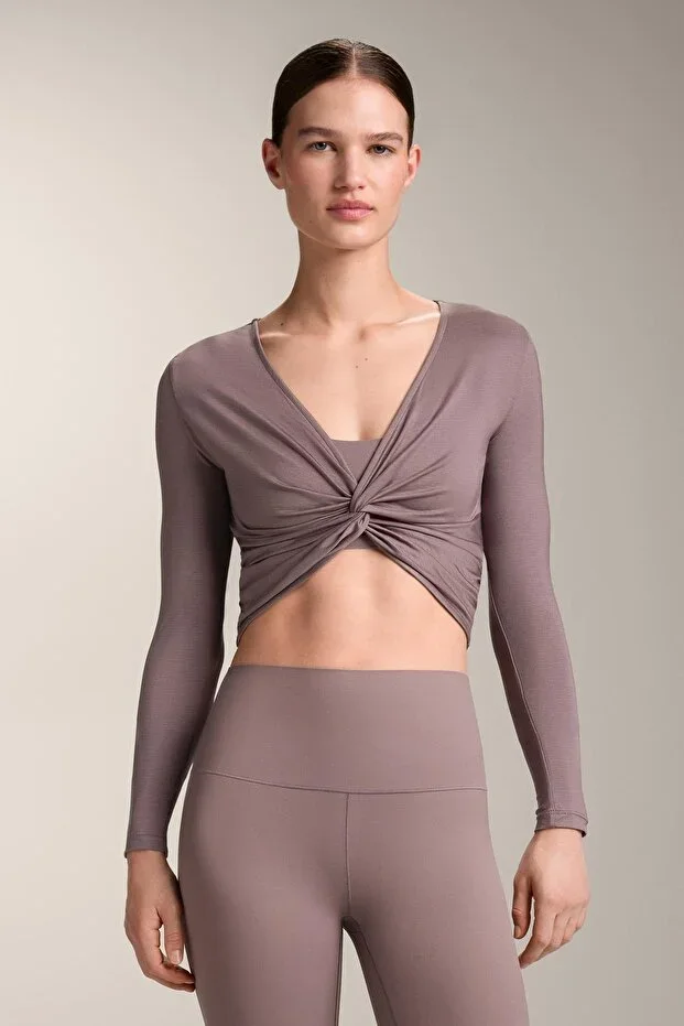 Oysho Long-sleeved T-shirt with knot detail in Lyocell blend