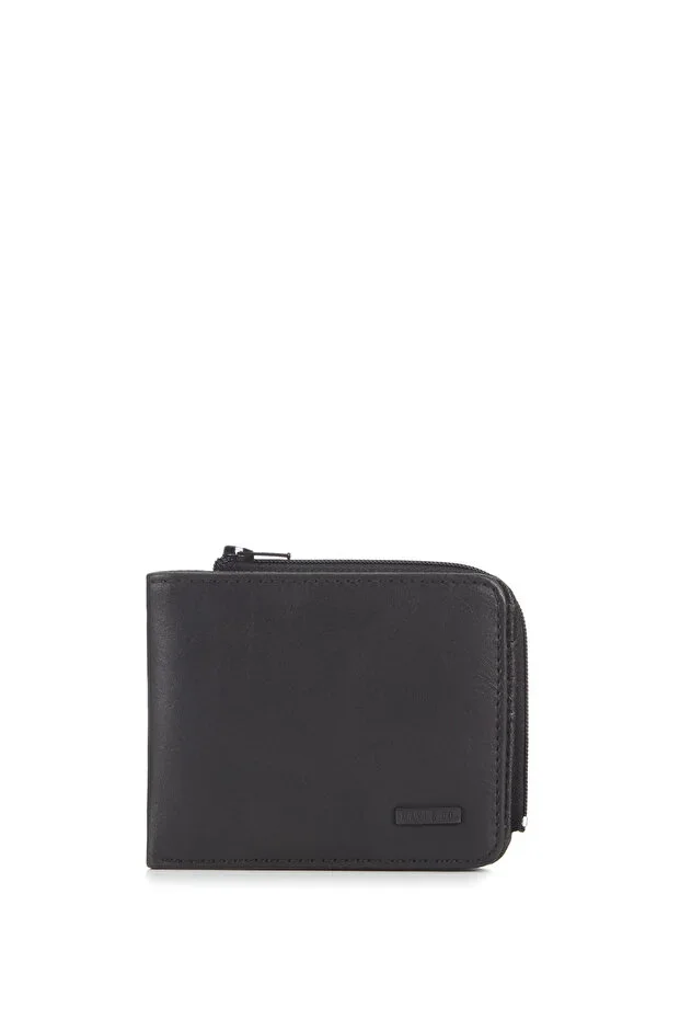 Zipper Detailed Black Wallet 091361-900