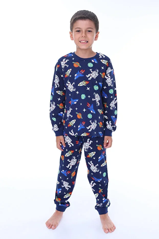 Astronaut Themed Cotton Unisex Kids Pajama Set