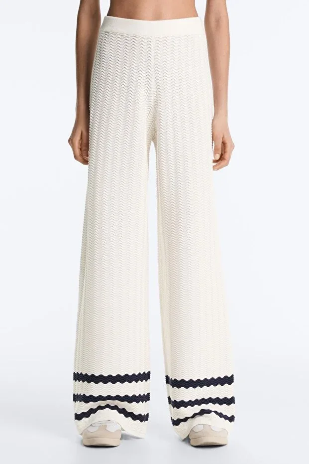 Oysho Wavy Ribbed Knit Trousers