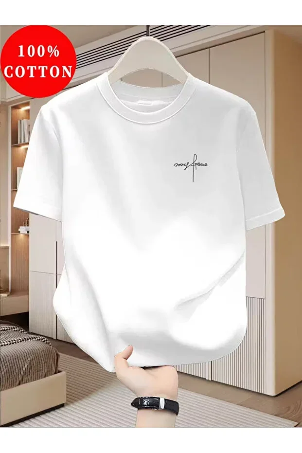 Unisex Forgive Print Graffiti Design Basic Crew Neck Regular T-shirt