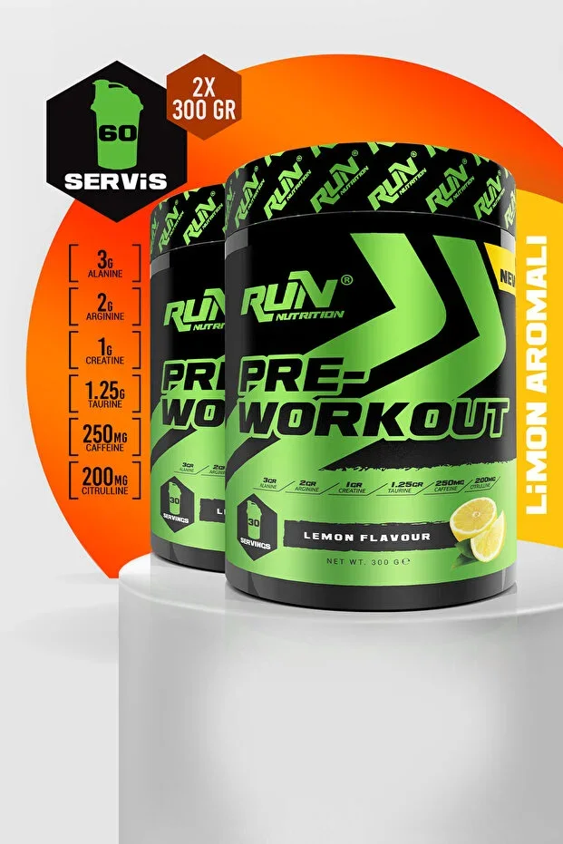 Pre-Workout x 2 PCS - Lemon Flavored - 600g - 60 Servings