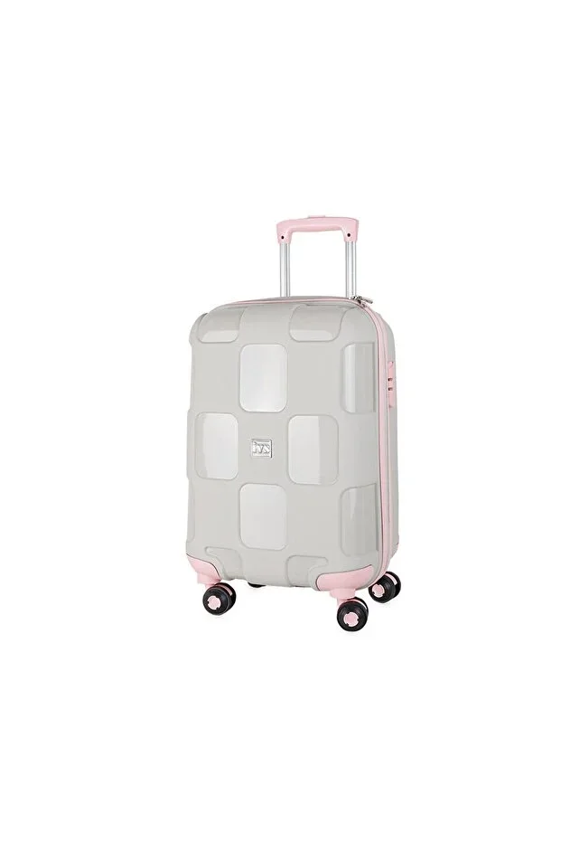 Bej Pembe Square Cabin Size Travel Bag PP4040-150-L Krem