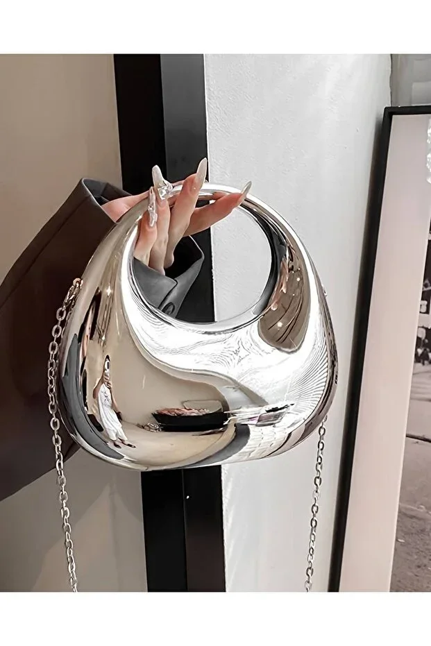 HALF MOON Gold Chain Women's Handbag and Crossbody Bag - Special Design