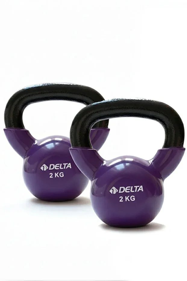 Kettlebell 2 Kg × 2 Set | Cast Iron Weight Vinyl Coated Dumbbell Home Workout Squat Kettle Dumbbell