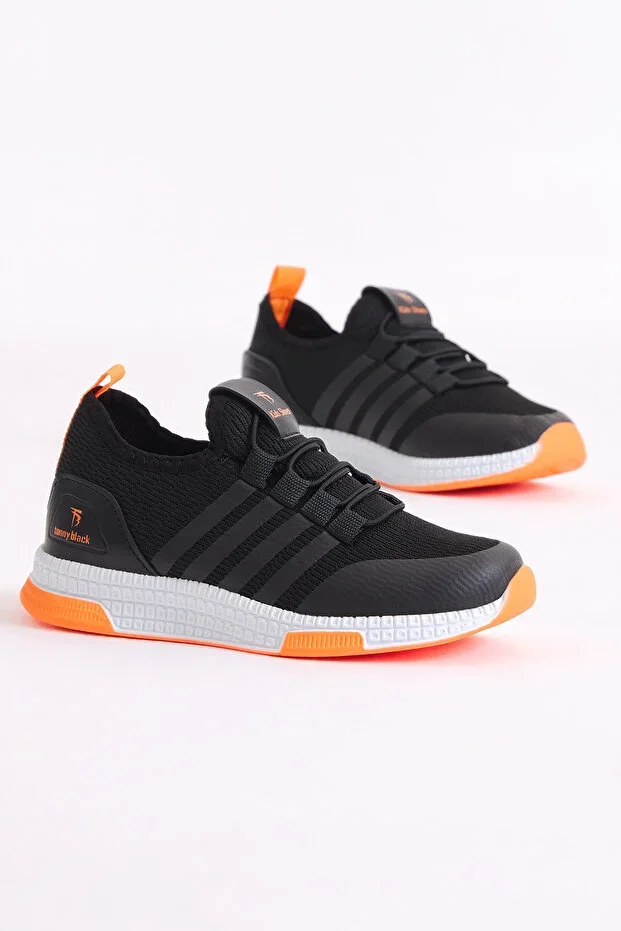 Children Unisex Black Orange Sports Shoes Tbqnt