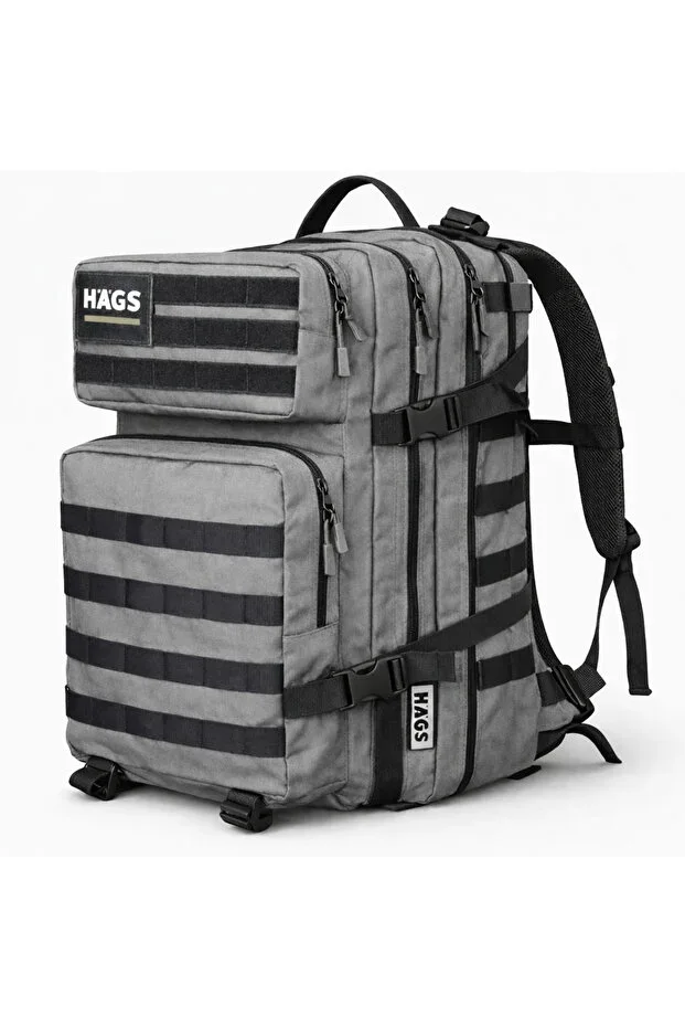 Military Tactical Backpack, Camping, Mountaineering, Trekking Travel Backpack - 45L - Grey