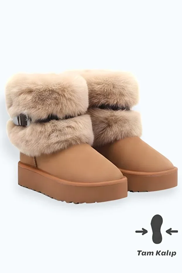 Women's Platform Suede Fur Lined High Thick Sole Winter Boots