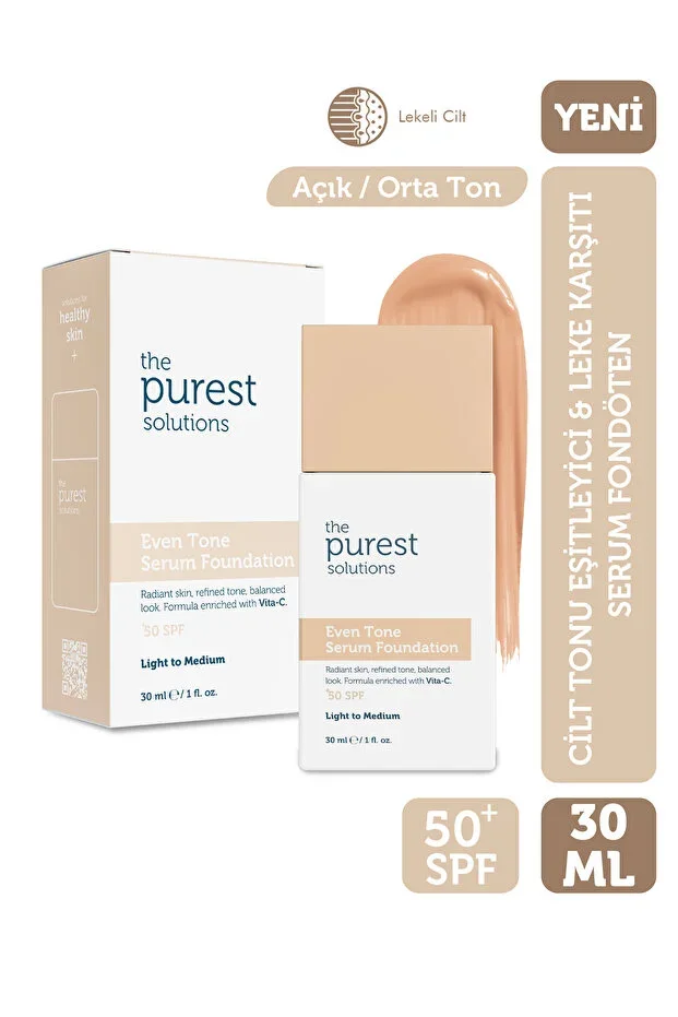 Skin Tone Equalizing & Dark Spot Correcting Serum Foundation SPF 50+, 30 ml – Light / Medium Tone