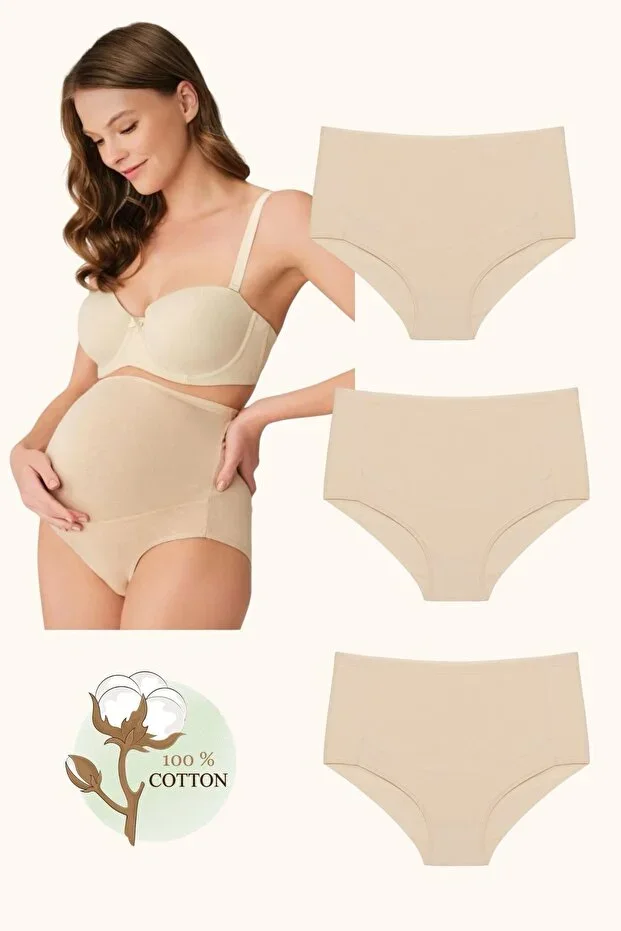 3 PCS 100% COTTON MATERNITY PANTIES
