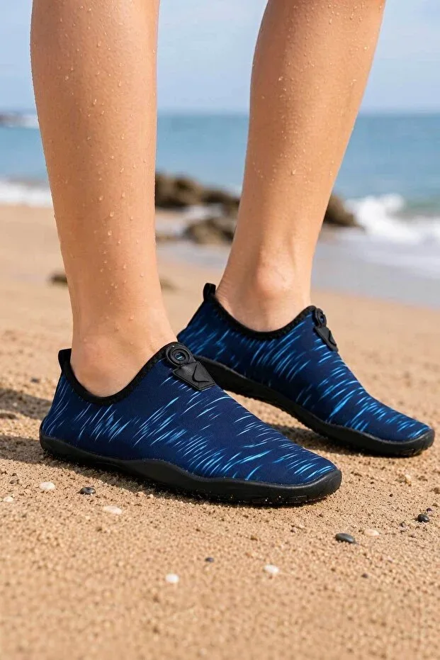 BLACK DEER Navy-Turquoise Multi-Purpose Beach and Sea Shoes