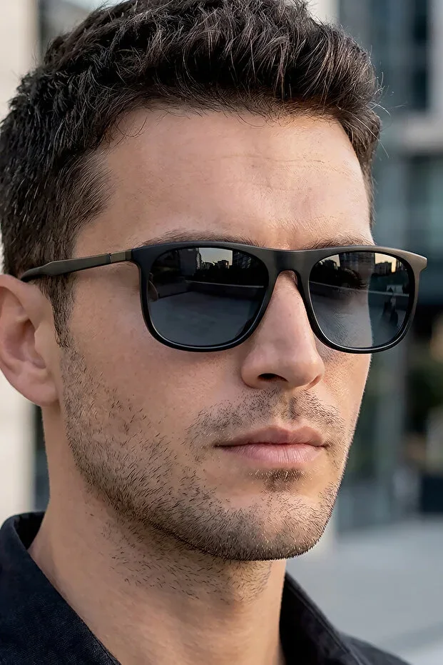 Handmade Acetate - Polarized - UV400 Protection Black Men's Sunglasses 58 Eye Size DKG3292C1