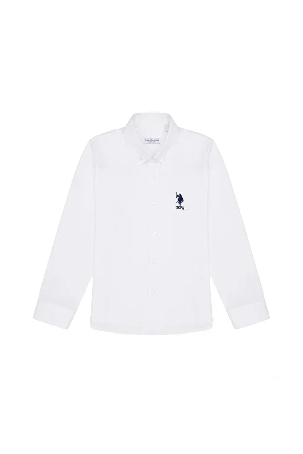 Boys White Long Sleeve Basic Shirt 50266085-VR013