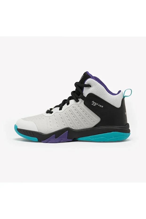 Tarmak Children's Basketball Shoes - White/Black/Purple - SS500H