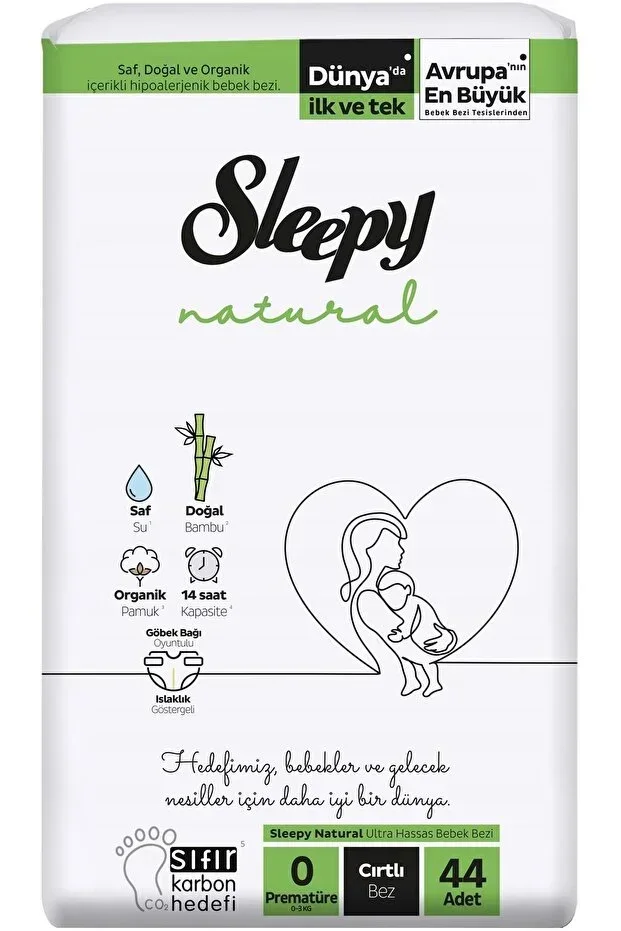 Baby Diaper Natural Size 0 0-3 KG Premature 44 Pieces Deal Pack