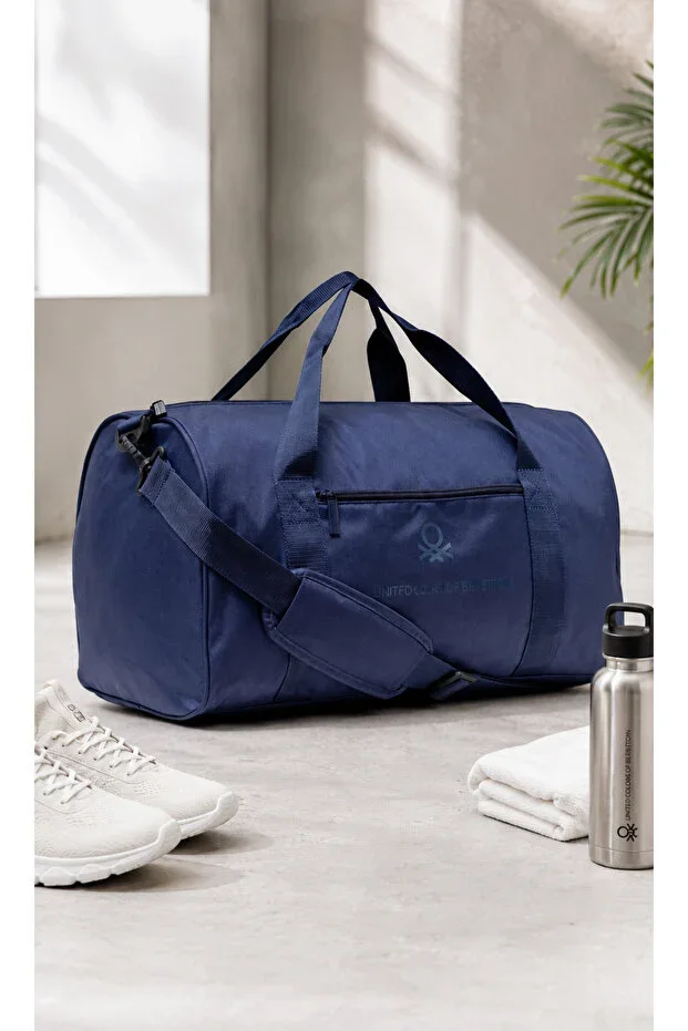 Navy Blue Unisex Shoulder Strap Travel Hand Luggage Sports Bag 21069