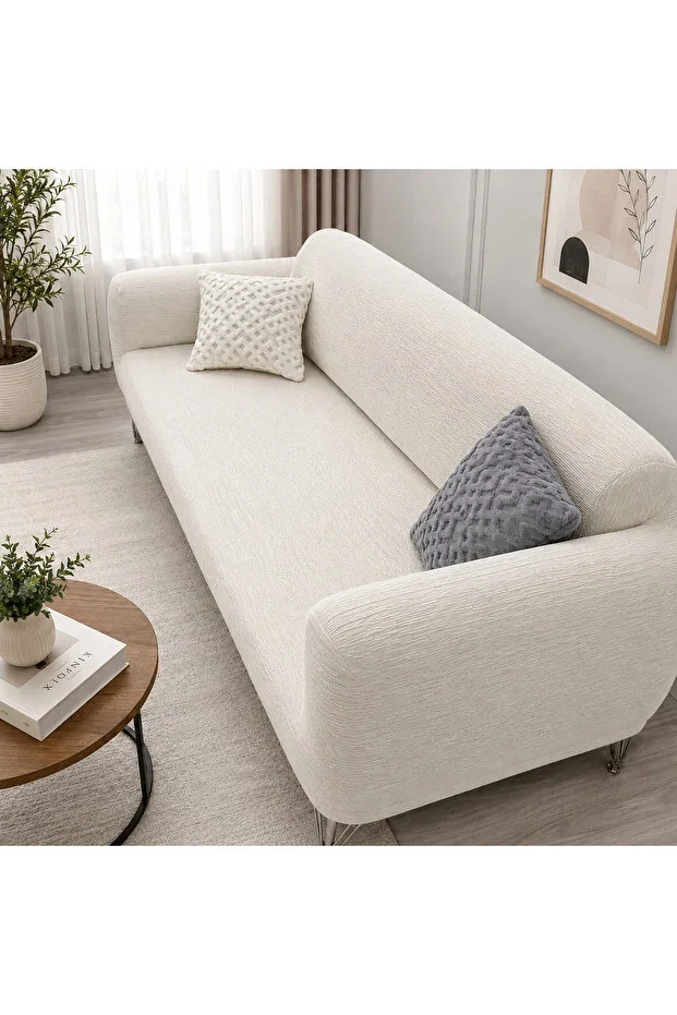 Jacquard 3-Seater Sofa Cover, Couch Slipcover (PRODUCT CONTENT 1PC) Sofa Cover