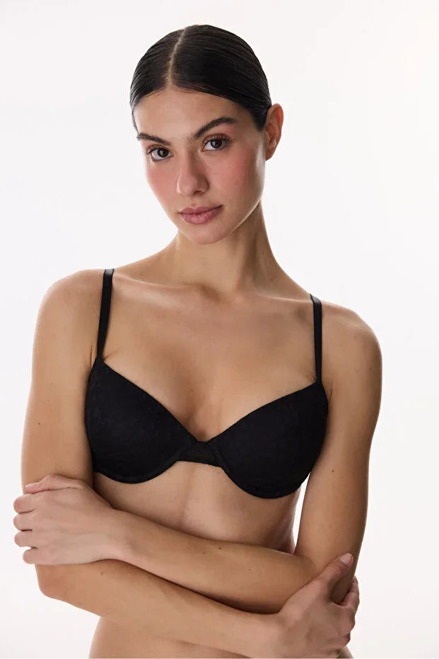 Black Daylift Lace Underwired Bra