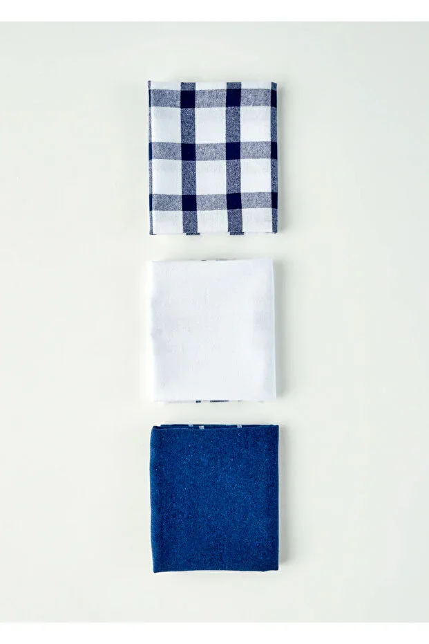 %100 Cotton Bella Maison Liberty Drying Cloth Set 3 pcs Navy Blue (45x65 cm)