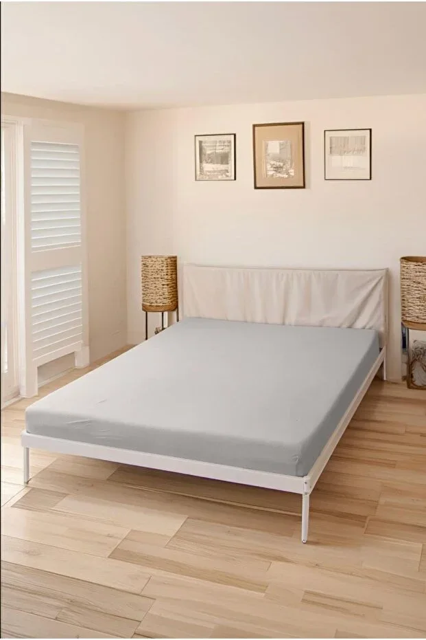 Jersey Fitted Sheet 100% Cotton Grey Silver