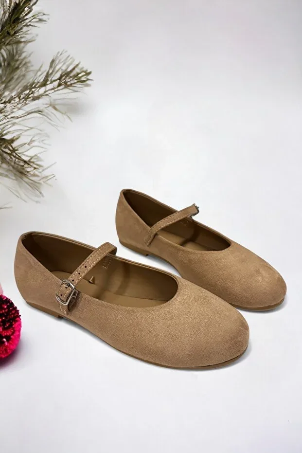 Grey Floral Girl Child Ballet Flats