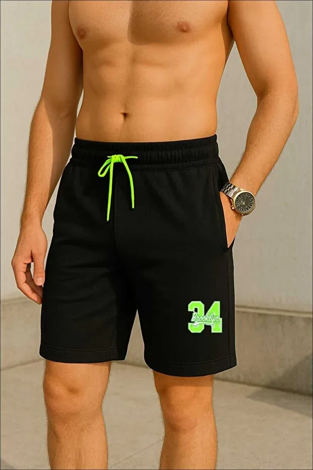 New Style Sportswear Black Pocket Sport Sea Holiday Bermuda Shorts