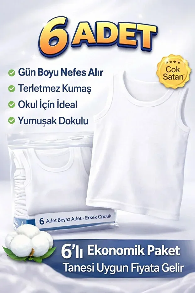 6'LI PACK BOYS T-SHIRT COTTON COMFORTABLE PREMIUM FIT