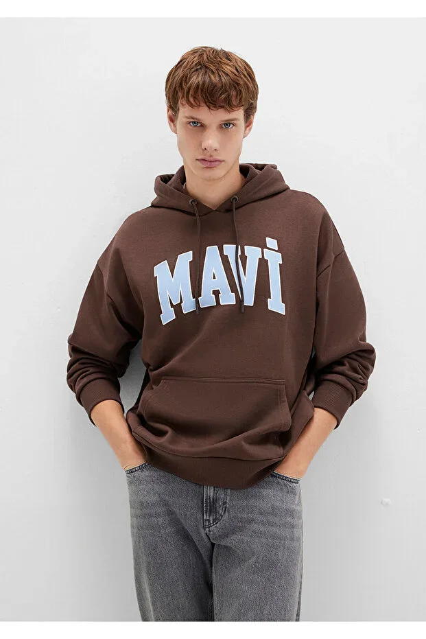 Logo Print Hooded Green Sweatshirt 067149-71598