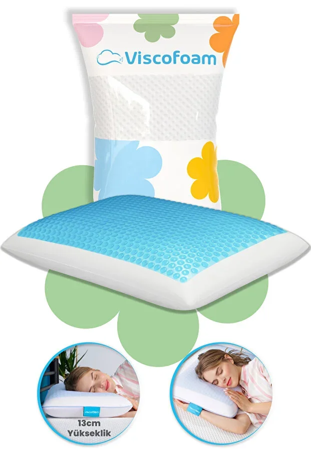 Evva Non-Sweating Orthopedic Pillow Cooling Visco Pillow Gel Pillow 59x39x13cm