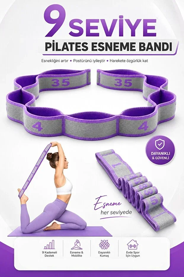 9 Level Resistance Band Gymnastics Training Pilates Yoga Exercise Stretching Rubber Band Resistance Band TDL9