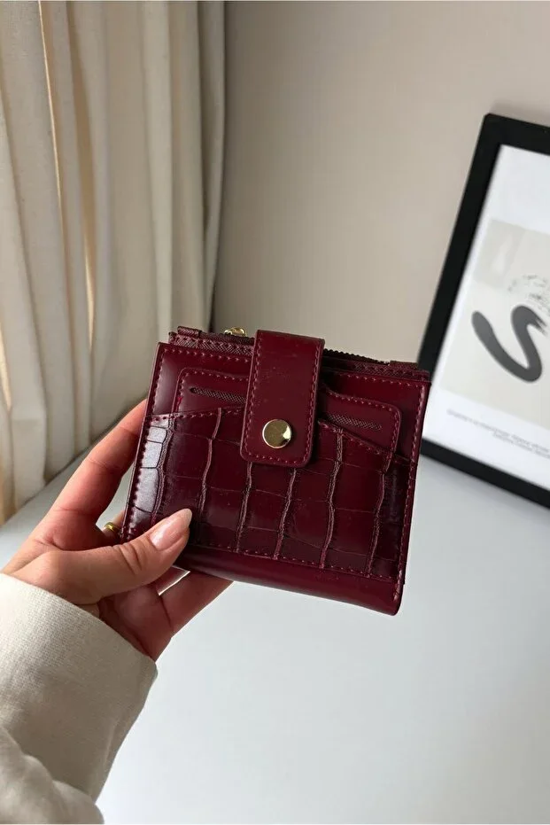 Ela Medium Size Detachable Cardholder Detailed Faux Leather Wallet